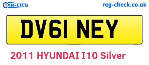DV61NEY are the vehicle registration plates.