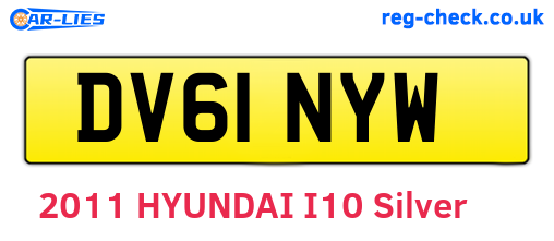 DV61NYW are the vehicle registration plates.
