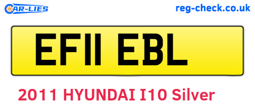EF11EBL are the vehicle registration plates.