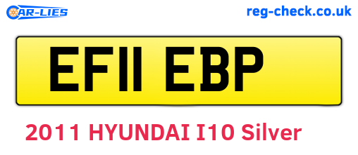 EF11EBP are the vehicle registration plates.