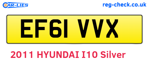 EF61VVX are the vehicle registration plates.