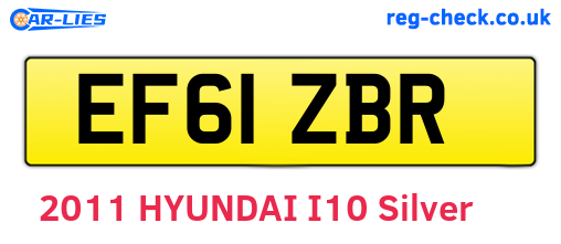 EF61ZBR are the vehicle registration plates.