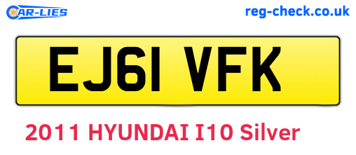 EJ61VFK are the vehicle registration plates.