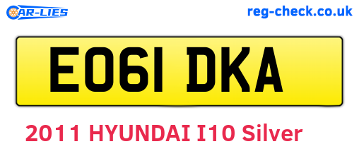 EO61DKA are the vehicle registration plates.