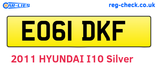EO61DKF are the vehicle registration plates.