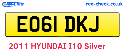 EO61DKJ are the vehicle registration plates.