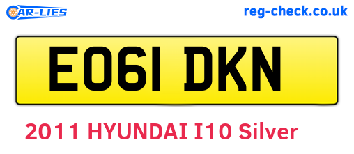 EO61DKN are the vehicle registration plates.