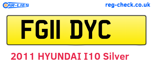 FG11DYC are the vehicle registration plates.