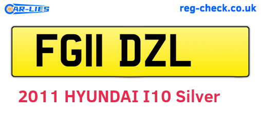 FG11DZL are the vehicle registration plates.