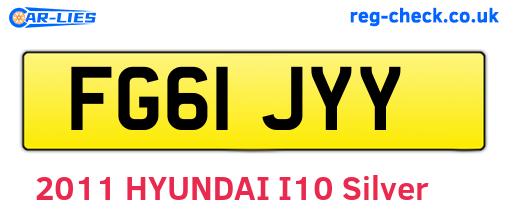 FG61JYY are the vehicle registration plates.