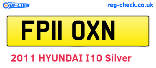 FP11OXN are the vehicle registration plates.