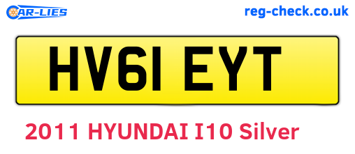 HV61EYT are the vehicle registration plates.