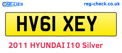 HV61XEY are the vehicle registration plates.