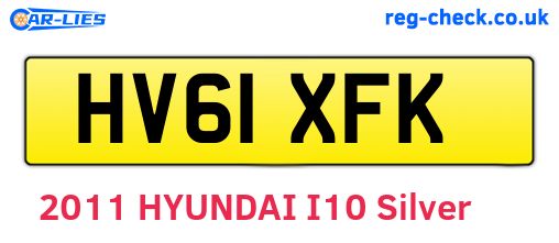 HV61XFK are the vehicle registration plates.