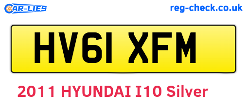 HV61XFM are the vehicle registration plates.