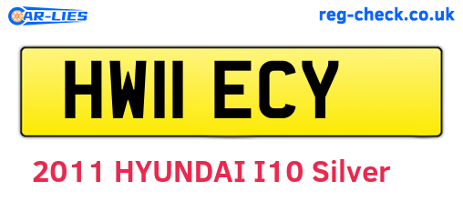 HW11ECY are the vehicle registration plates.