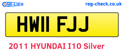 HW11FJJ are the vehicle registration plates.