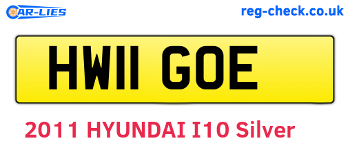 HW11GOE are the vehicle registration plates.