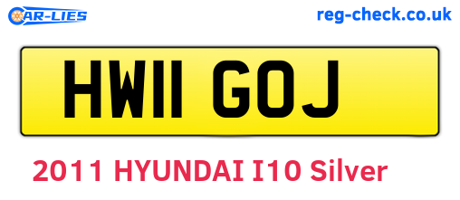 HW11GOJ are the vehicle registration plates.
