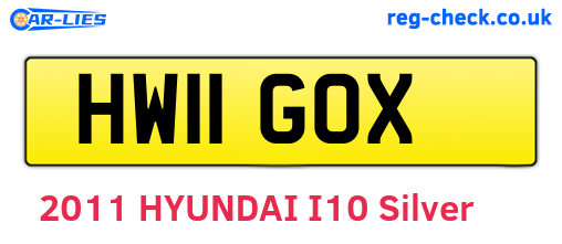 HW11GOX are the vehicle registration plates.