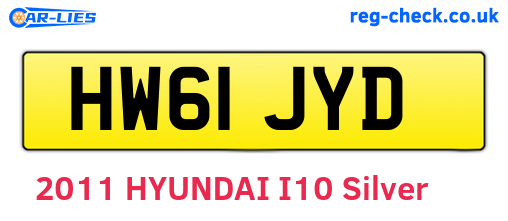 HW61JYD are the vehicle registration plates.