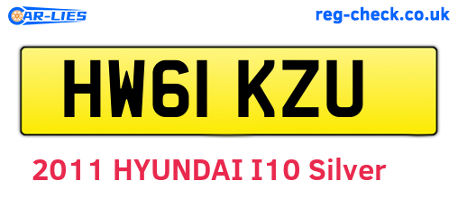 HW61KZU are the vehicle registration plates.