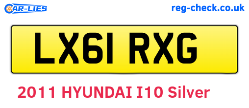 LX61RXG are the vehicle registration plates.