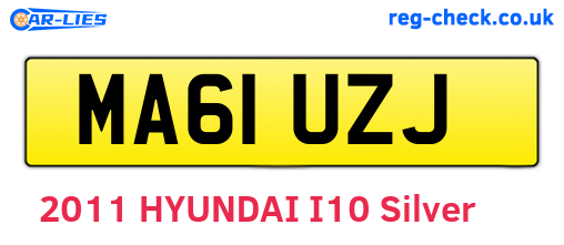 MA61UZJ are the vehicle registration plates.