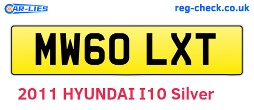 MW60LXT are the vehicle registration plates.