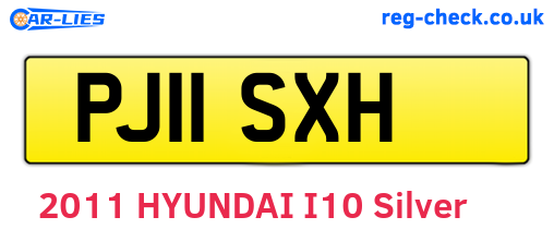 PJ11SXH are the vehicle registration plates.