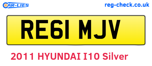 RE61MJV are the vehicle registration plates.