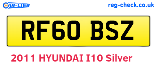 RF60BSZ are the vehicle registration plates.