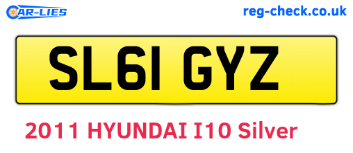 SL61GYZ are the vehicle registration plates.
