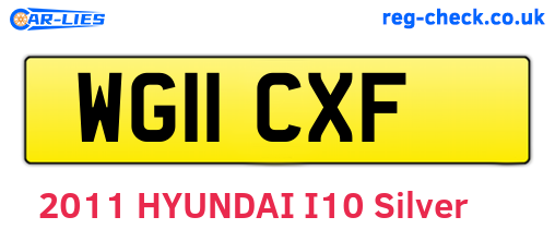 WG11CXF are the vehicle registration plates.