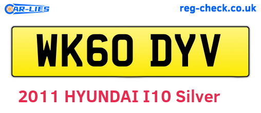 WK60DYV are the vehicle registration plates.