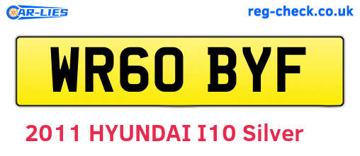 WR60BYF are the vehicle registration plates.