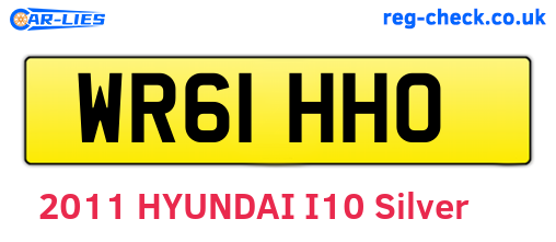 WR61HHO are the vehicle registration plates.