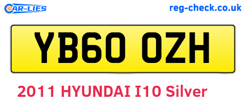 YB60OZH are the vehicle registration plates.