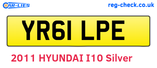 YR61LPE are the vehicle registration plates.