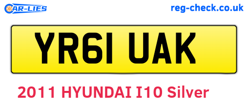 YR61UAK are the vehicle registration plates.