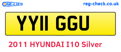 YY11GGU are the vehicle registration plates.