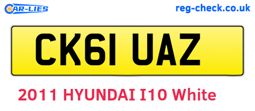 CK61UAZ are the vehicle registration plates.