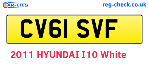 CV61SVF are the vehicle registration plates.