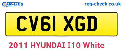 CV61XGD are the vehicle registration plates.