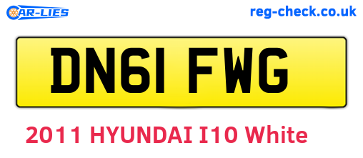 DN61FWG are the vehicle registration plates.