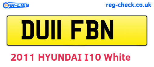 DU11FBN are the vehicle registration plates.