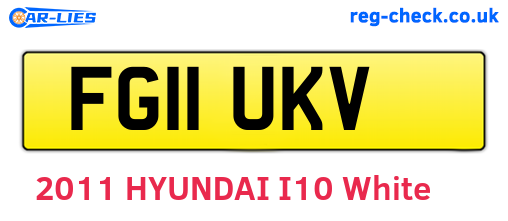 FG11UKV are the vehicle registration plates.