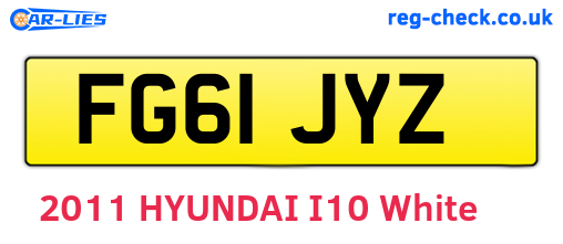 FG61JYZ are the vehicle registration plates.