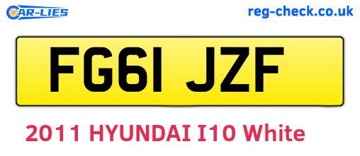 FG61JZF are the vehicle registration plates.