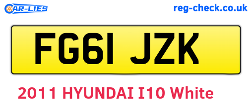 FG61JZK are the vehicle registration plates.
